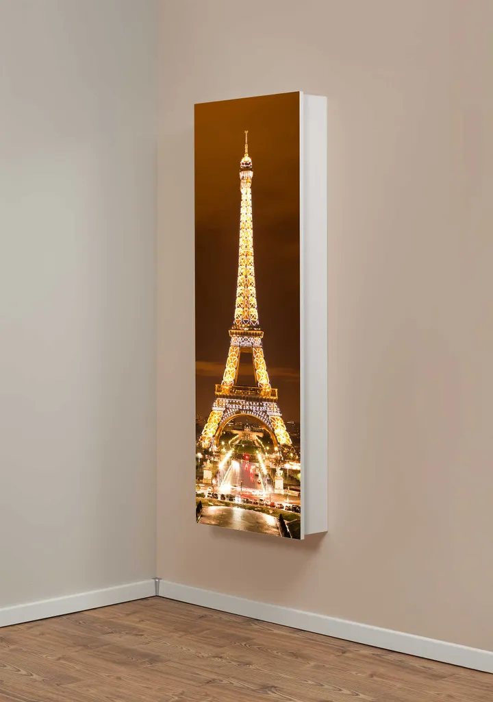 Küchenschrank Lucky XL Single Motiv 100 Paris Eifelturm 4 Böden Tür Metall 45x145cm